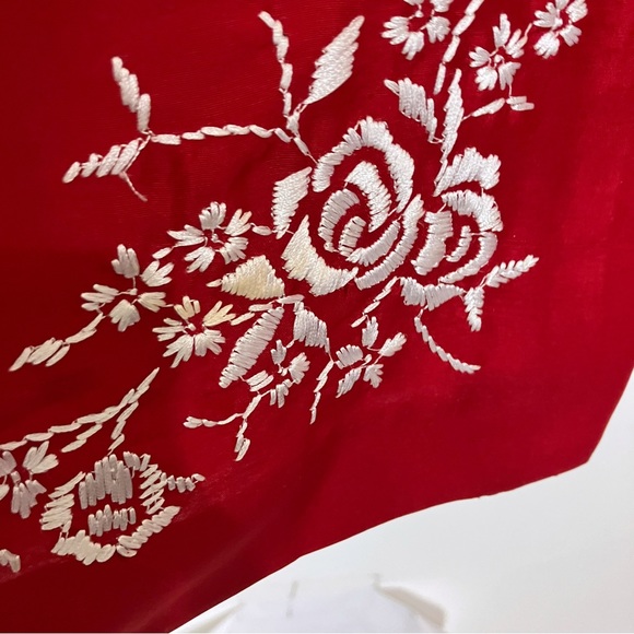 Vintage Bob Mackie Studio red silk midi dress sheath tank sleeveless cocktail - Picture 7 of 7